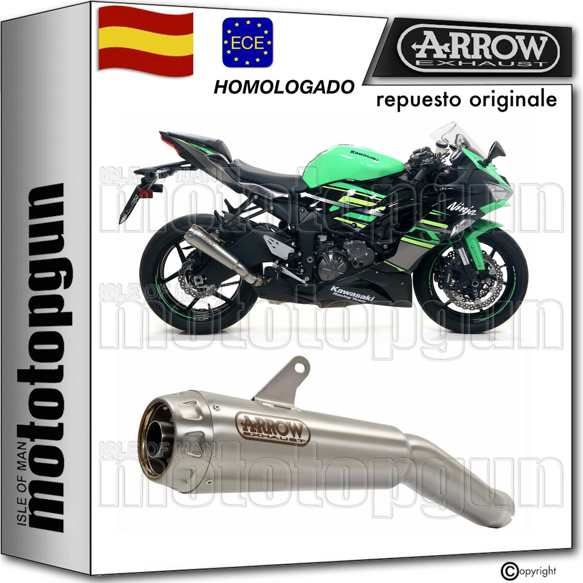 ARROW TUBO DE ESCAPE HOMOLOGADO PRO-RACE NICHROM KAWASAKI ZX6R ZX