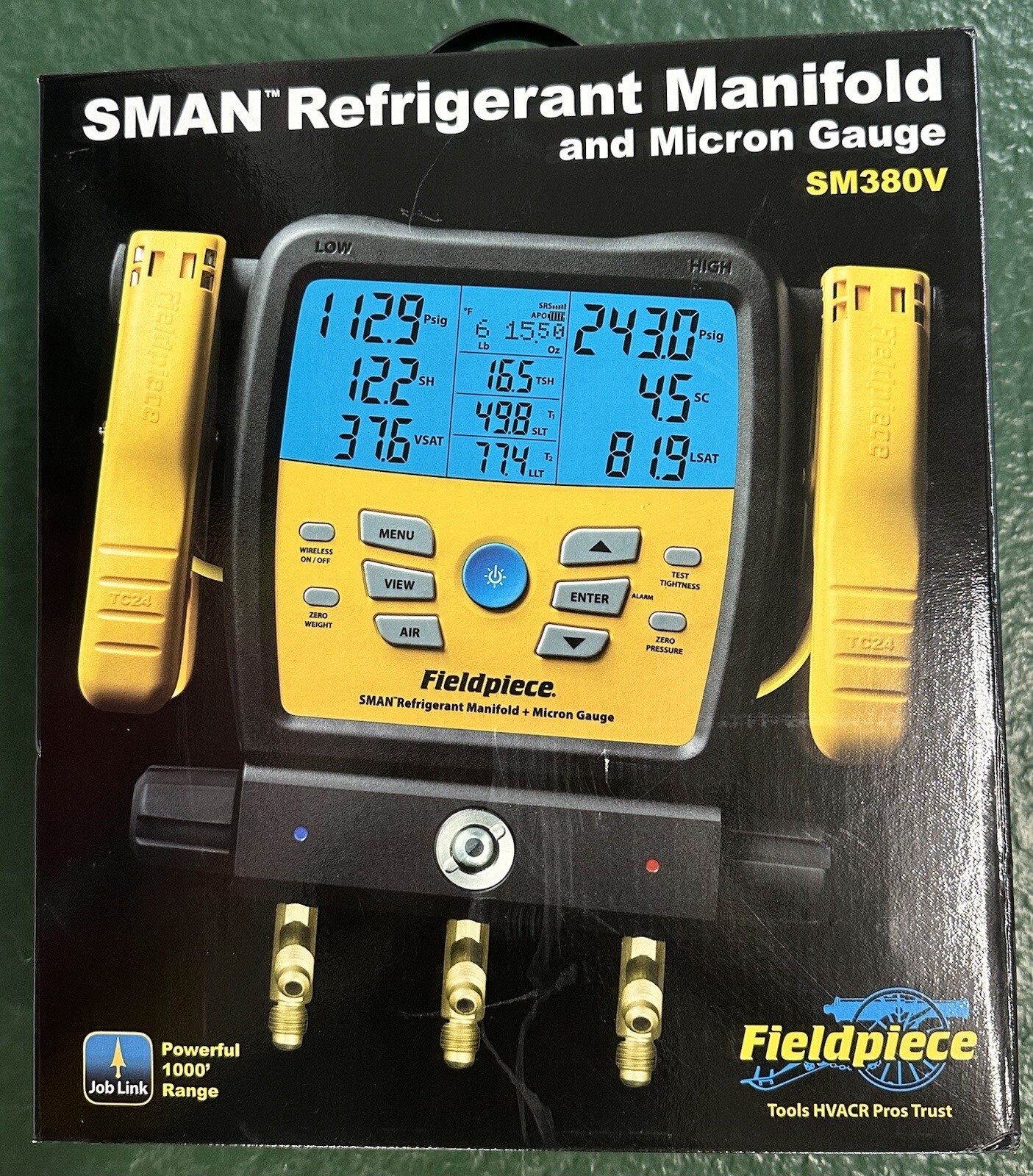 Fieldpiece SM380V 3port SMAN Refrigerant Manifold With Micron Gauge