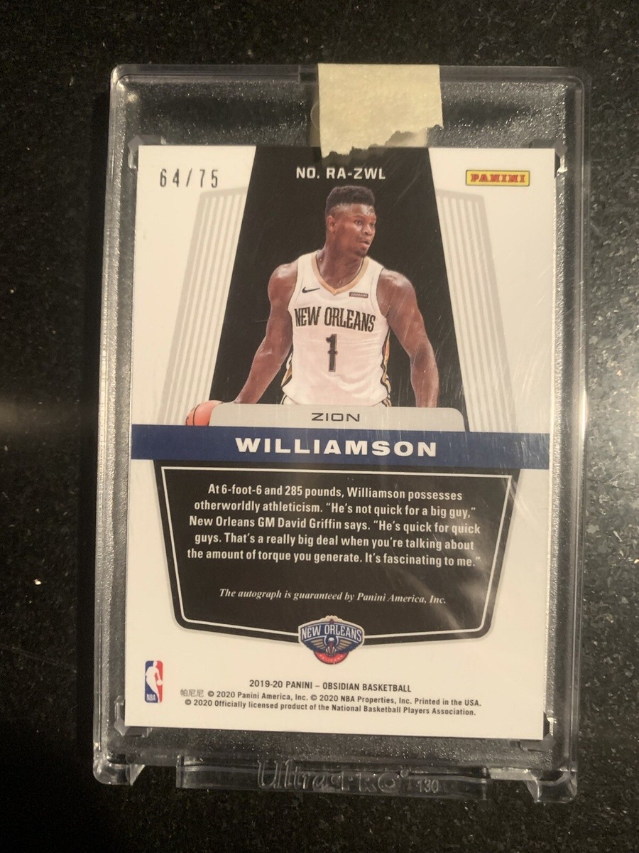 Panini Obsidian Zion rc Purple75シリ 2021-22 Panini Obsidian Basketball Magnitude Electric Purple