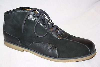 Bacco Bucci Black Suede & Leather Lace Up Ankle Boots / High  display picture 2