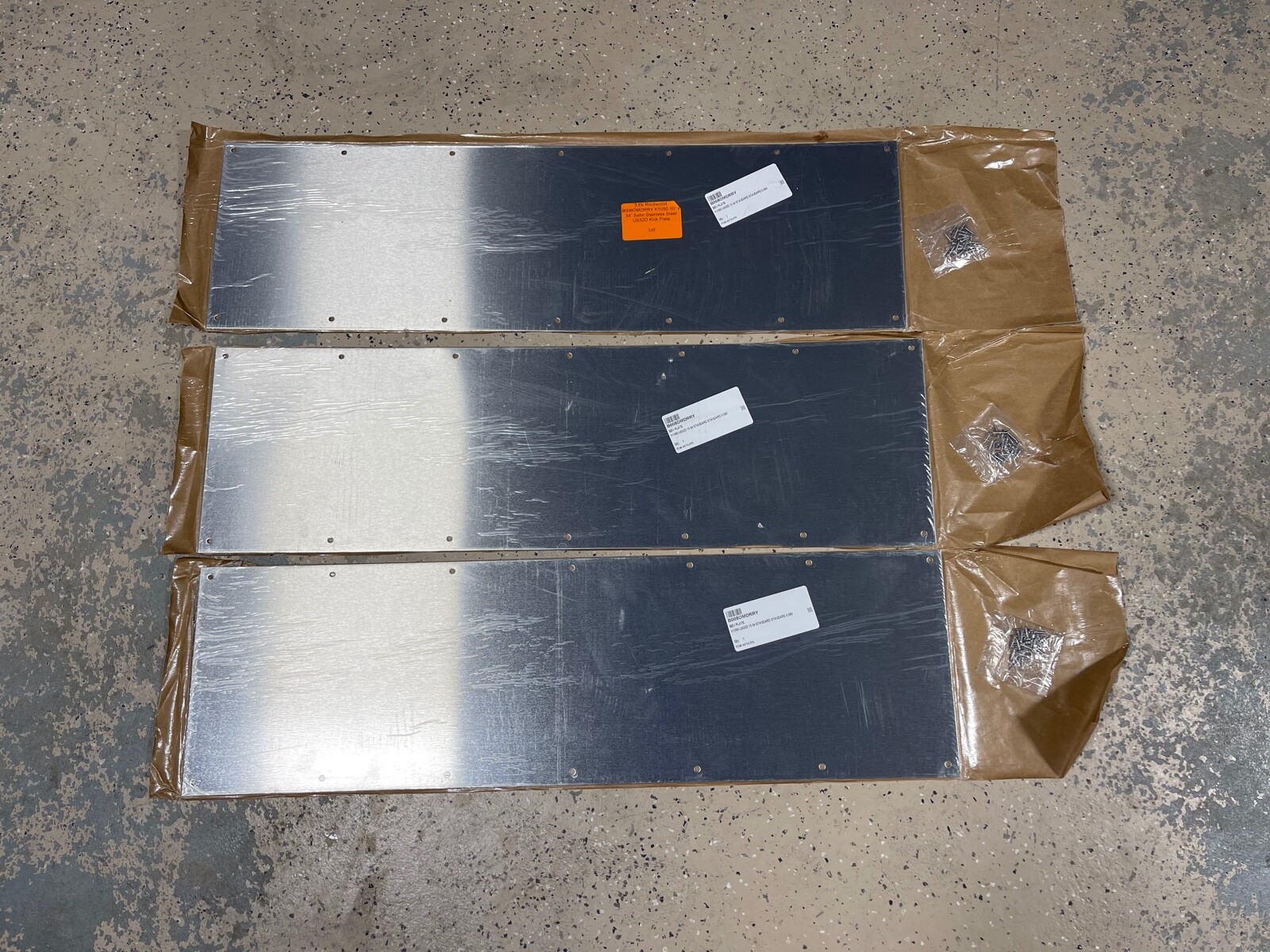 3 Pk Rockwood B008OMDRRY K1050 10" x 34" Satin Stainless Steel US32D