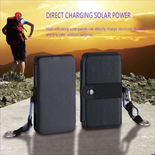 Tragbares Handy Ladegerät Panel Solar Power Bank Outdoor Camping - Bild 3 von 9