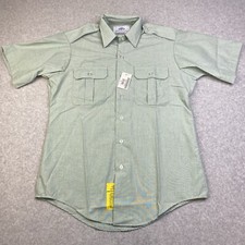 DSCP Garrison Short Sleeve Shirt Mens 15.5 Green 8405-01-374-8891 NEW