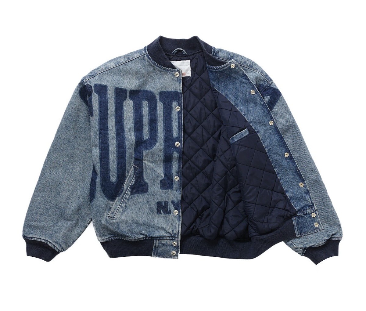 supreme denim varsity