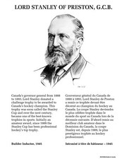 Lord Stanley of Preston 8x10 NHL Hall of Fame Legends Hockey Photo