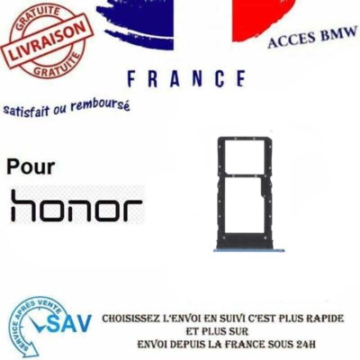 Tiroir Carte SIM Pour Huawei Honor 7X - Bleu - Compatible Aussi P20 Lite - Remplacement Facile - Marque GLOBALSTOCK