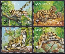 Malaysia 1995 WWF, Animals, Leopard 4 MNH stamps