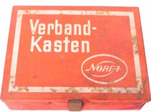 old tin can first aid kit norfa advertisement advertising tin crate