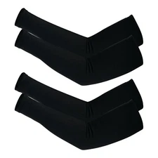 Arm Warmer Compression Sleeves, 4 Pcs Thermal Sleeve Winter Covers, Black