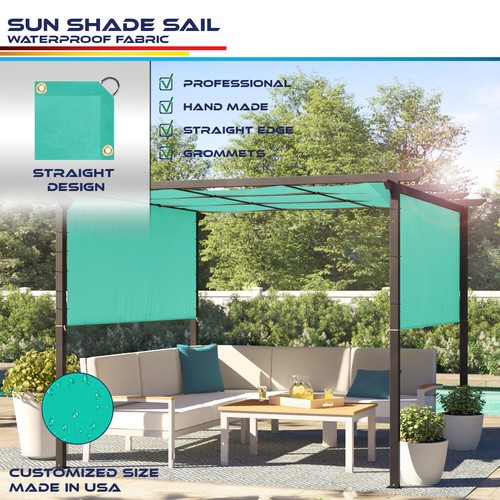 11FT Outdoor Straight Edge Sun Shade Sail Heavy Duty Waterproof UV Blocker Cover - Picture 44 of 51