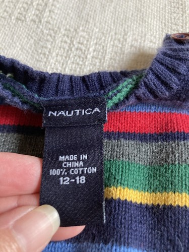 Nautica baby boy stripe sweater 12-18 M - Picture 3 of 3