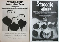 Vintage STACCATO Drum Kit  Drums ADVERTS Posters - 1977/80