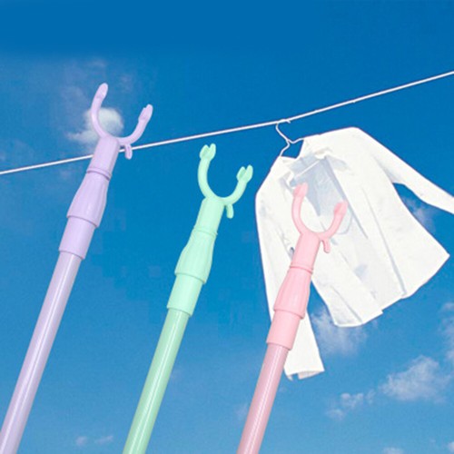 Heavy Duty Telescopic Clothesline Washing Hanger Retractable Clothes Pole Fork - Picture 3 of 12