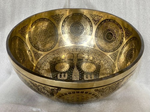 15"-24" Handcrafted standing feet with mandala adorned premium singing bowl - Picture 2 of 7