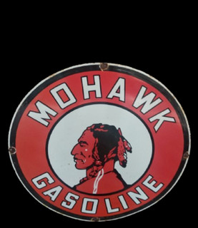 PORCELIAN MOHAWK ENAMEL SIGN SIZE 30X30 INCHES DOUBLE SIDED