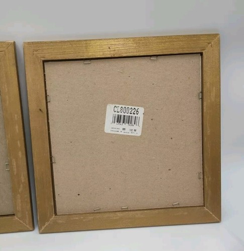 Floral Flowers Wall Art Set of 2 Gold Frame Matted Framed Prints (Frames 10x10) - Picture 6 of 11