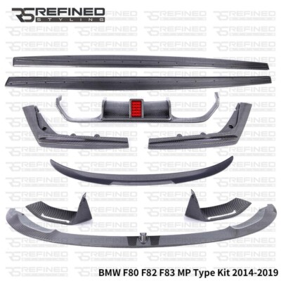 BMW M3 M4 F80 F82 F83 Carbon Look Body Kit Splitter Diffusor LED