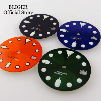 BLIGER Sterile Orange/Green/Black 29mm Sunburst Watch Dial