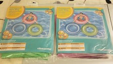 Vintage NOS Clearwater Transparent Swim Rings Green and Pink Lot of 2