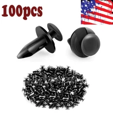 100pc Clips For 8mm Hole Plastic Rivets Retainer Fender Bumper Push Pin Fastener