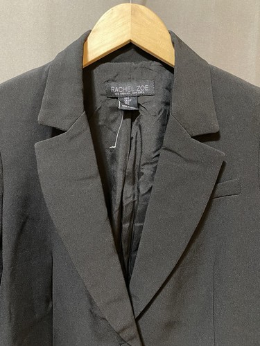 NWOT Rachel Zoe Women Notch Lapel One Button 3/4 Ruched Sleeve Blazer SZ S Black - Picture 4 of 15