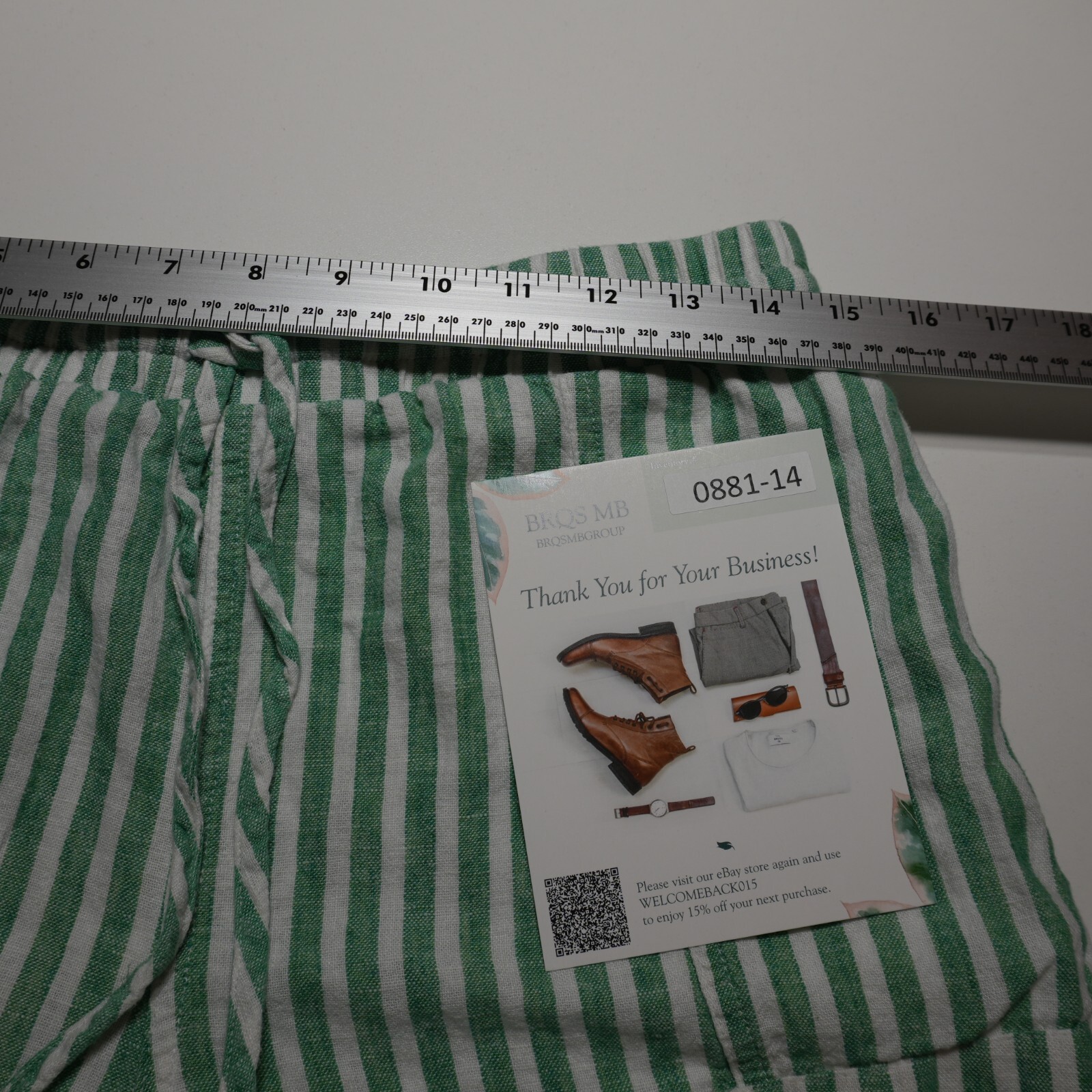 Universal Thread Shorts Small Green Vertical Stri… - image 11