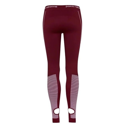 Paco Rabanne Burgundy Dark Red Yoga Leggings Size XS - S RRP £110 - Picture 2 of 6