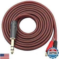 XMSJSIY 6.35mm 1/4 TRS to Banana Plug Speaker Cable, 6.35mm 3 pole Speaker ca
