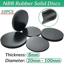 - 8mm thick NBR Rubber Solid Discs Flat Round Pad Sealing Non-Slip Cushioning