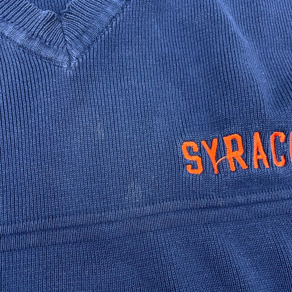 Vintage Syracuse Orange Sweater Vest Men XL Blue Nike Y2K 2000s V Neck Knit * - Image 3 of 4