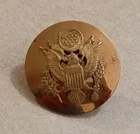 WW2 Era Hat Pin Army Eagle Insignia US Military Emblem Brass Gold Cap Badge 1.5"