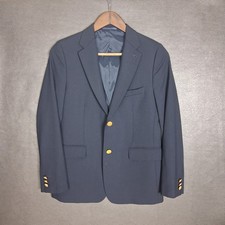 Vineyard Vines Blazer Boys 16 Virgin Wool Brass Logo Buttons Navy Blue Nautical