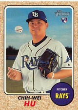 Chih-Wei Hu 2017 Topps Heritage 645 Tampa Bay Rays Rookie Baseball Card