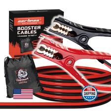 CARTMAN 4 Gauge 16ft 300A Heavy Duty Jumper Booster Cables w/ Carry Bag