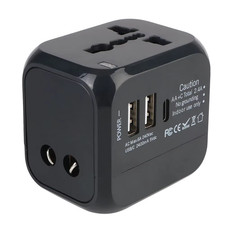 All-In-One Wall Travel Charger Adapter - US EU UK AU Plugs with 2 USB 1 Type C