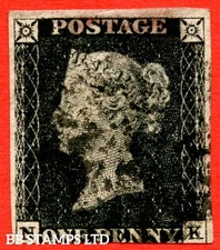 SG. 2. A1 (2). AS23. " NK ". 1d Black. Plate 4. A good used example cance B86649