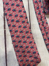 Vineyard Vines Mens Tie 100 Silk Pink with Blue Jeeps and Surf Boards