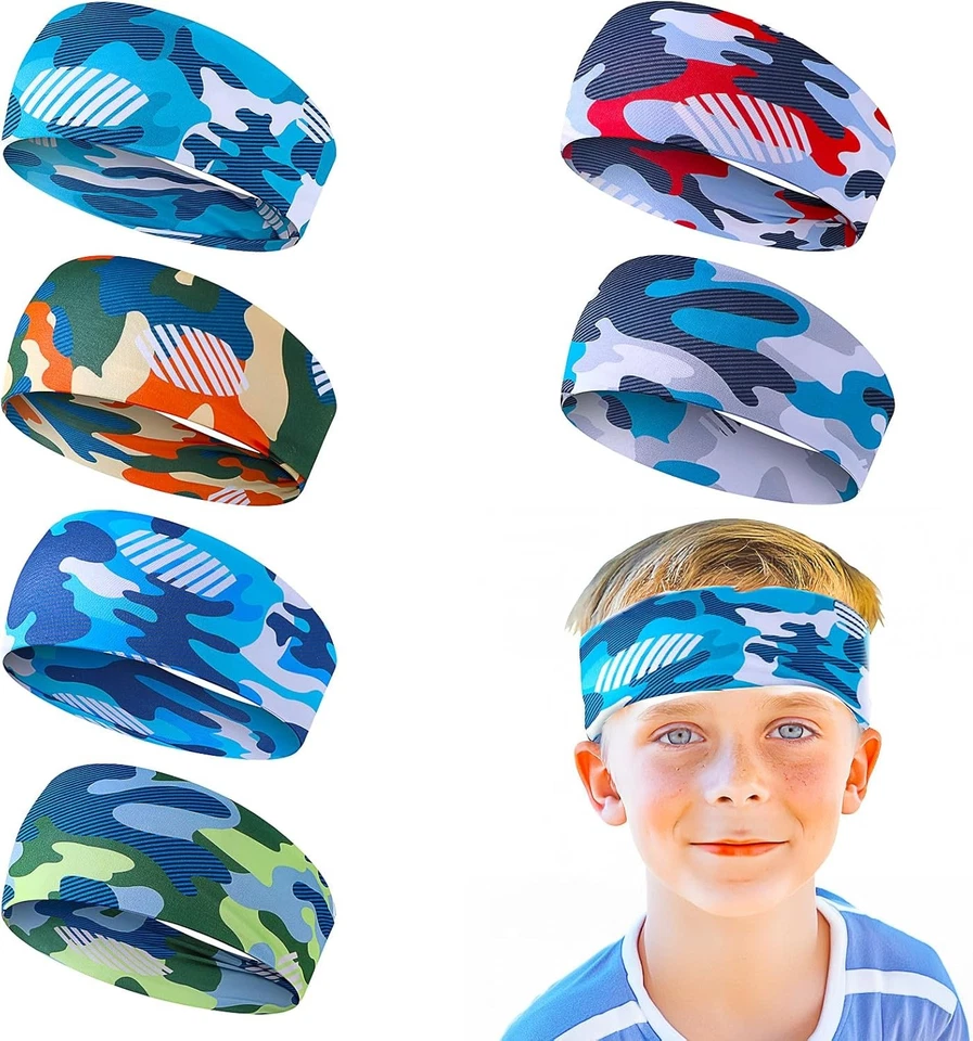 6 piezas bandas para sudar niños diademas para deportes transpirables elásticas niños sudor... Foto 3 de 4