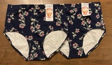 2 Pack Jockey Women's Cotton Stretch Brief Panties Floral Size 6 / Medium NWT