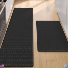 Color&Geometry Anti-Fatigue Kitchen Mat Set - 2-Piece Non-Slip Foam Rubber Rug