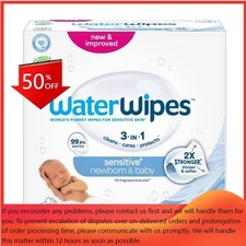 WaterWipes Sensitive Newborn Baby Wipes, 3-In-1 Hypoallergenic - 240ct: