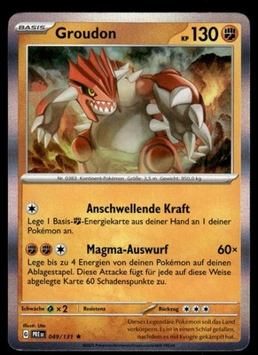 Groudon 049/131 Holo Rare Prismatic Evolutions Holo NM Pokemon Karte Deutsch