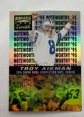 1996 Pinnacle Zenith - Noteworthy '95 Troy Aikman #17