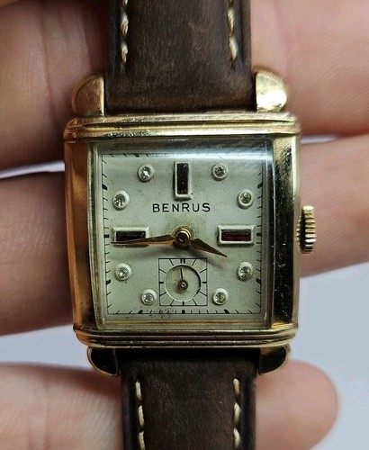 Vintage Benrus Mens Fancy Dial AY-12 15 Jewels Watch (Ticks/Need Servicing)