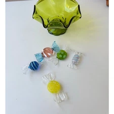 Lot of 5 Hand Blown Glass Candies | Decorative Bowl Filler | Art Glass Decor
