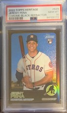 JEREMY PENA PSA 10 2022 TOPPS HERITAGE #629 CHROME BLACK REFRACTOR ROOKIE /73