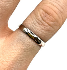 Band Ring 9ct Gold Wedding Bride Groom Hallmarked 375 White Gold - Size N 1/2