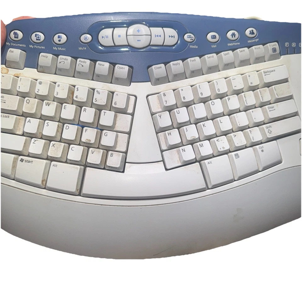 Microsoft Natural MultiMedia Keyboard 1.0A RT9470 PS/2 Ergonomic Split Gray🔥 - Image 3 of 4