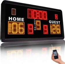 Large Electronic Scoreboard, Basketball Scoreboard with Timer, Digital Scoreb...