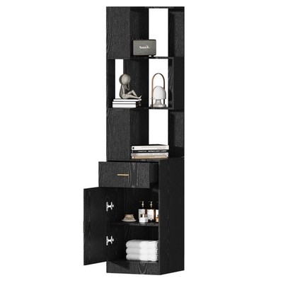 Salon Station for Hair Stylist, Barber Station Shelves Spa Furniture - Black